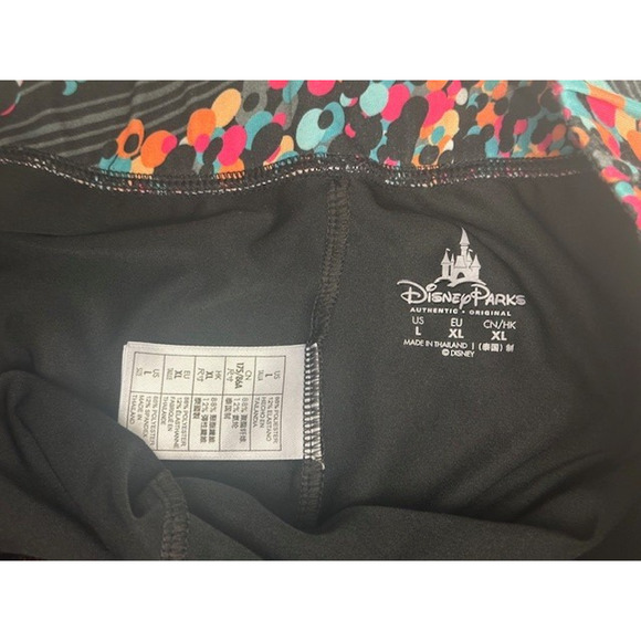 Minnie Mouse Large Capri Pants Disney Park Polka Dot Black Athletic Yoga Legging - Picture 7 of 8